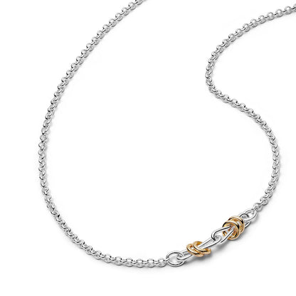 Polly Knot Lightweight Chain Necklace Silver Plate