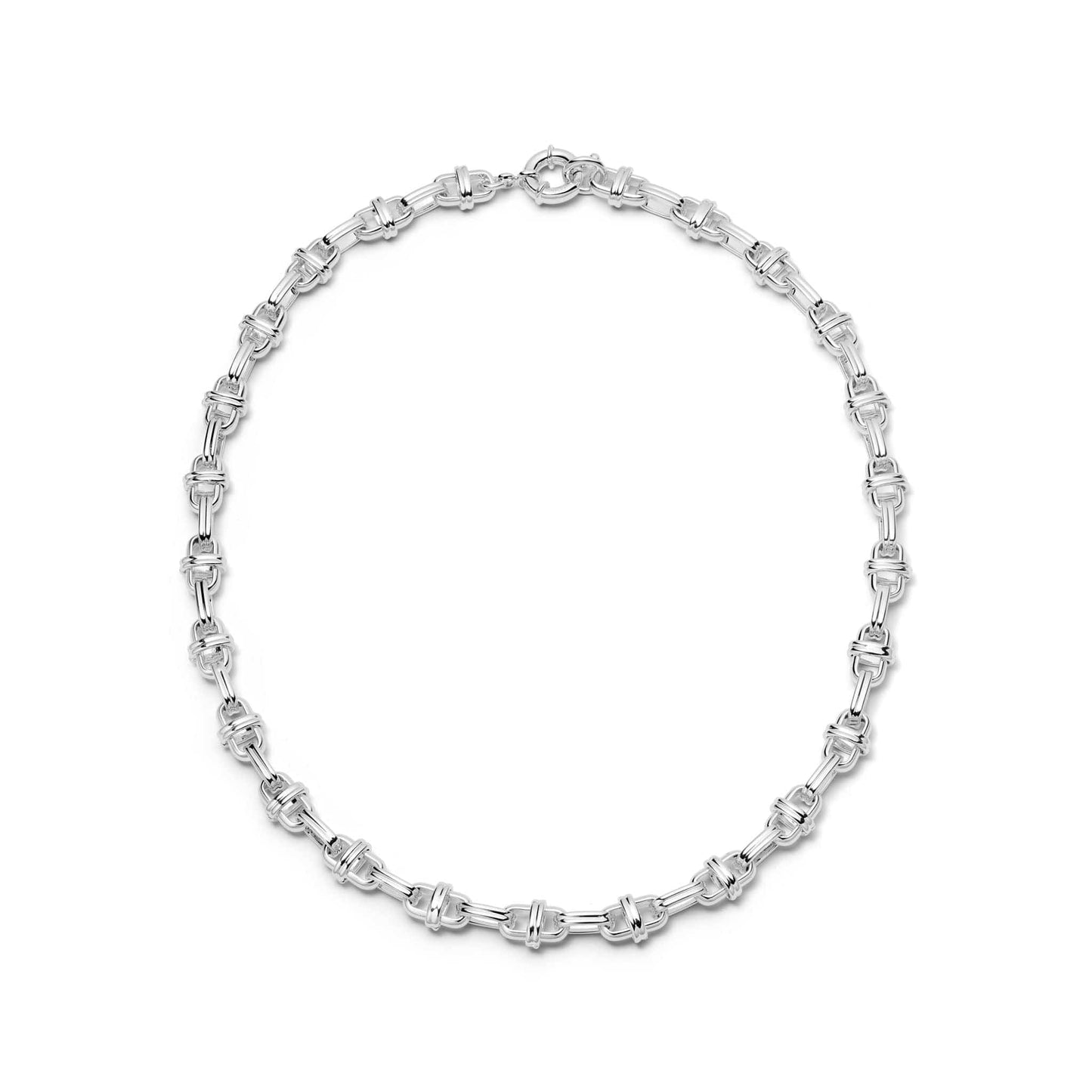 Polly Lock Chain Necklace Silver Plate
