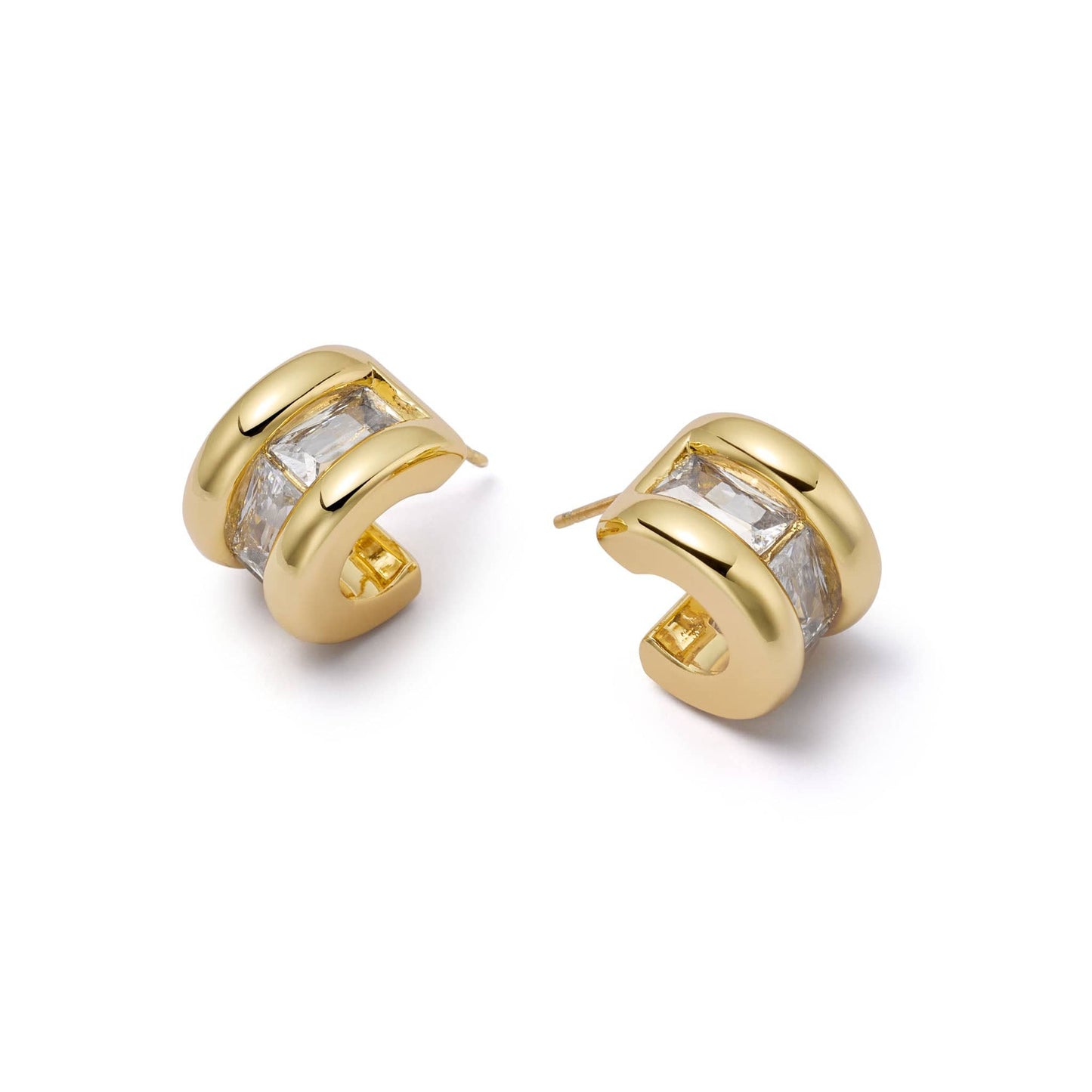 Polly Crystal Hoop Earrings 18ct Gold Plate