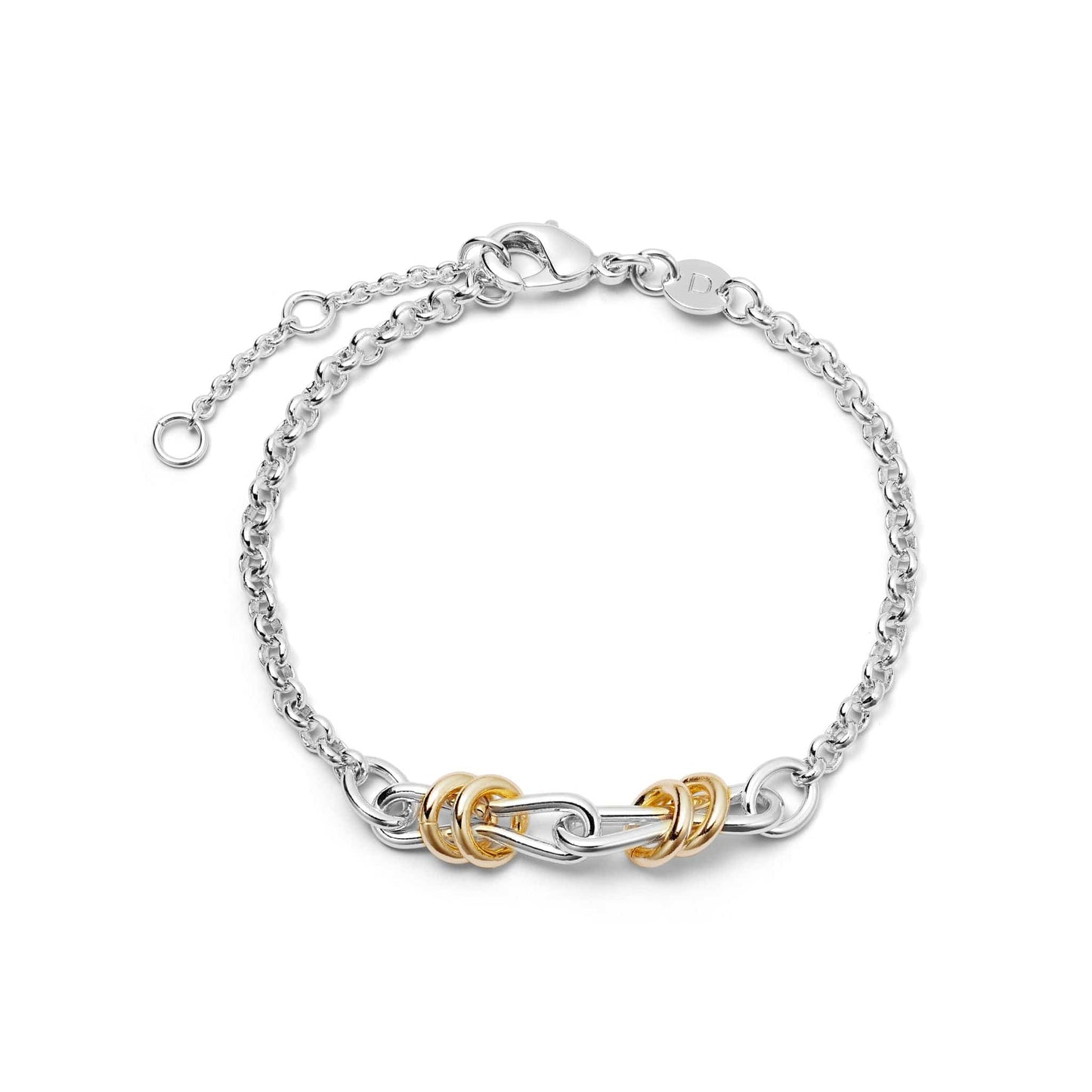 Polly Knot Lightweight Chain Bracelet Silver Plate