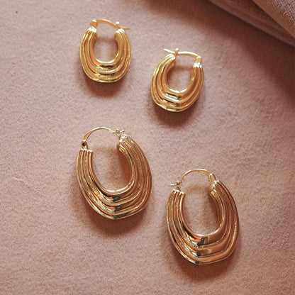 Polly Ridge Hoop Earrings 18ct Gold Plate