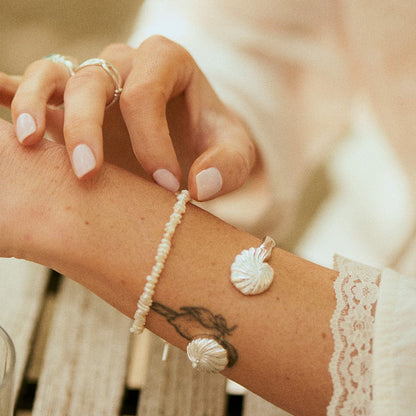 Polly Beach Pearl Necklace and Bracelet Set Sterling Silver