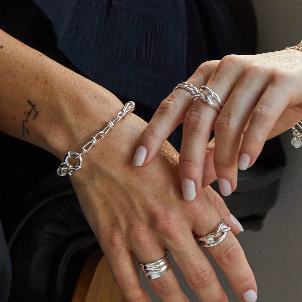 Polly Chunky Knot Look Silver Plate