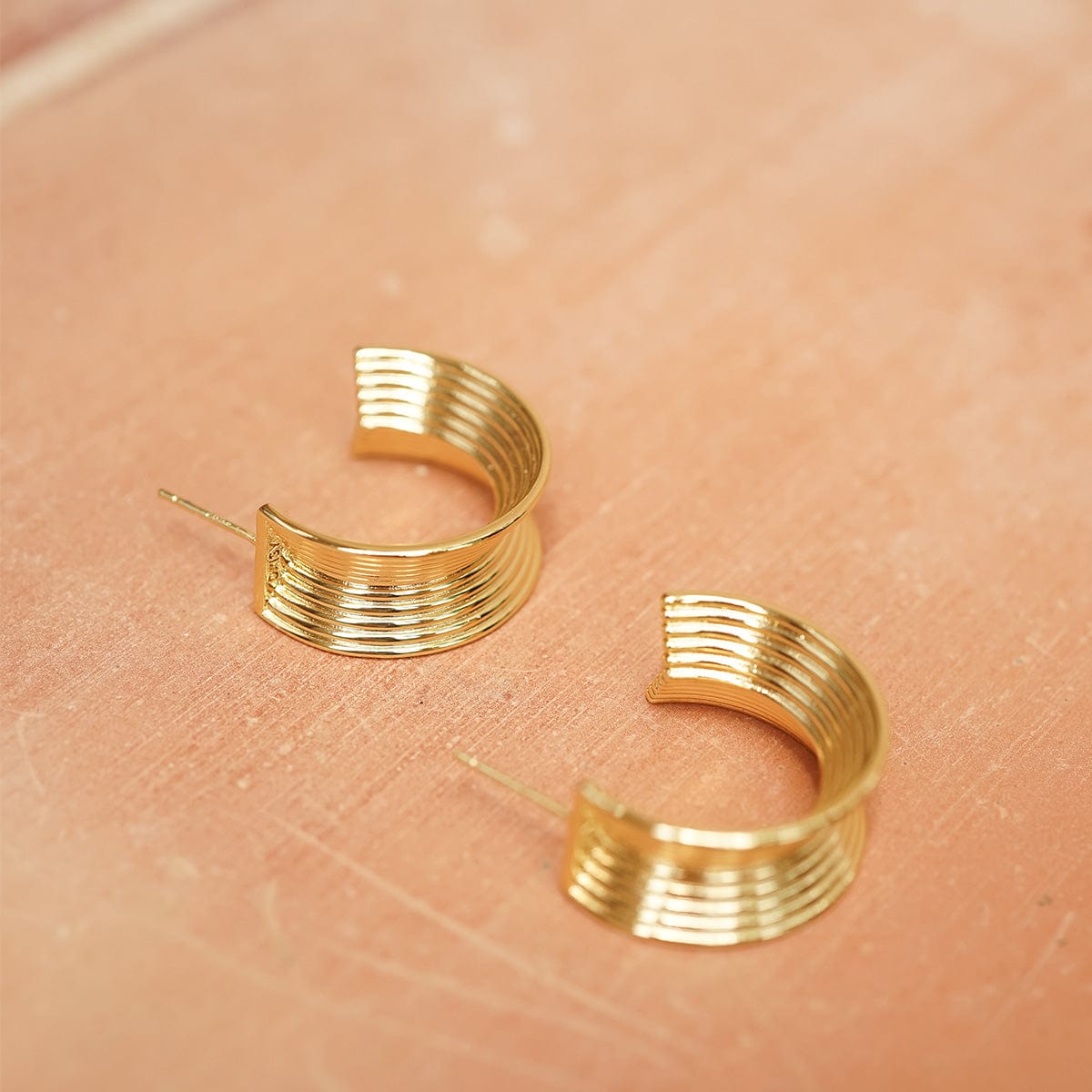 Polly Chunky Tidal Hoops 18ct Gold Plate