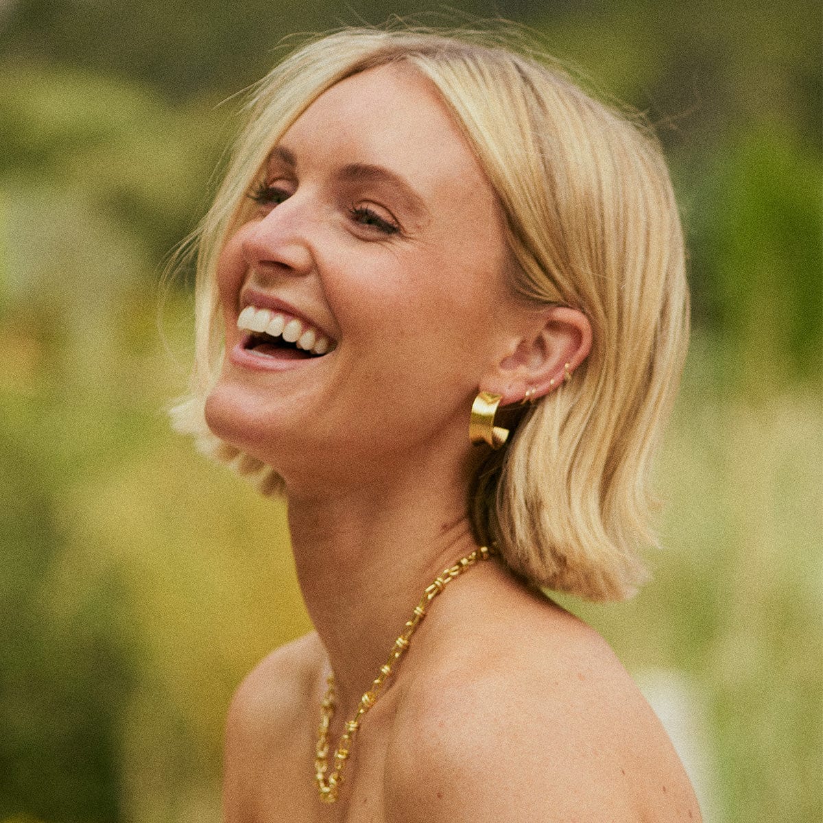 Polly Chunky Tidal Hoops 18ct Gold Plate