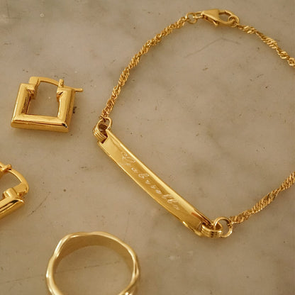Polly Identity Tag Bracelet 18ct Gold Plate