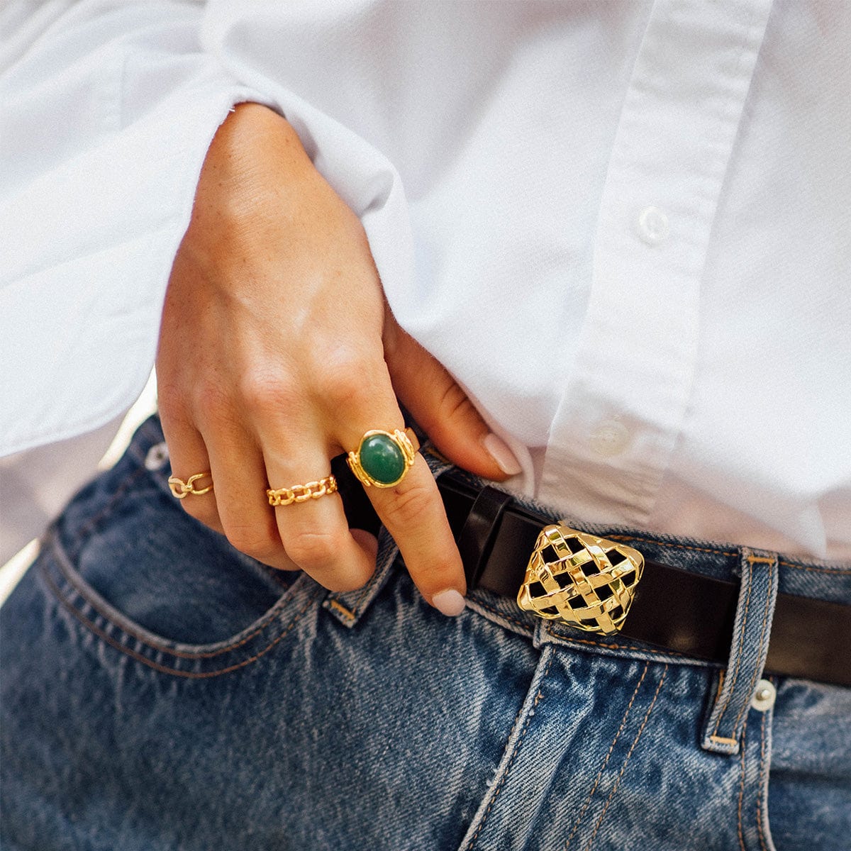 Polly Knot Band Ring 18ct Gold Plate