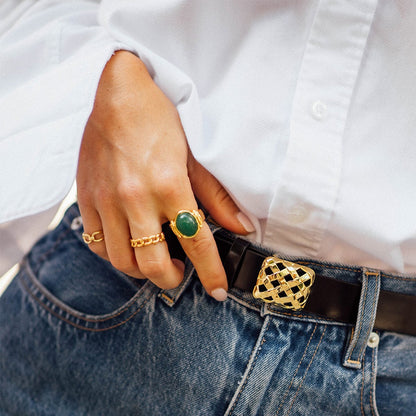 Polly Knot Band Ring 18ct Gold Plate