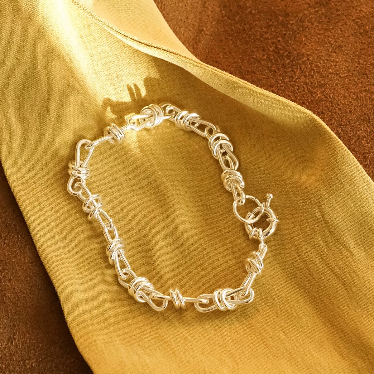 Polly Knot Chain Bracelet Silver Plate