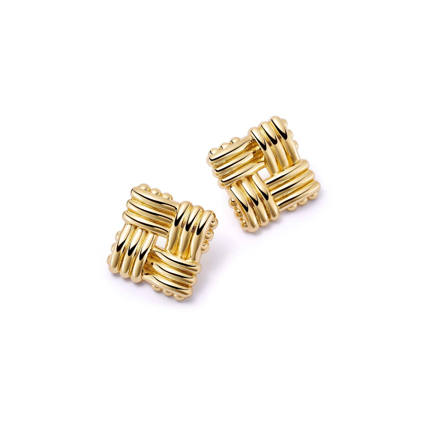 Polly Lattice Stud Earrings 18ct Gold Plate