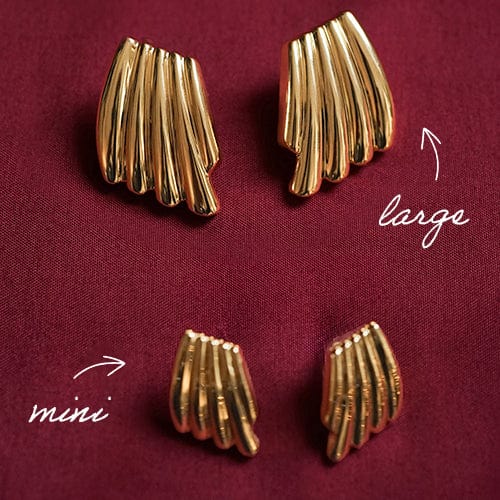 Polly Mini Wave Stud Earrings 18ct Gold Plate