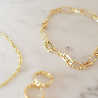 Polly Paperclip Chain Bracelet 18ct Gold Plate
