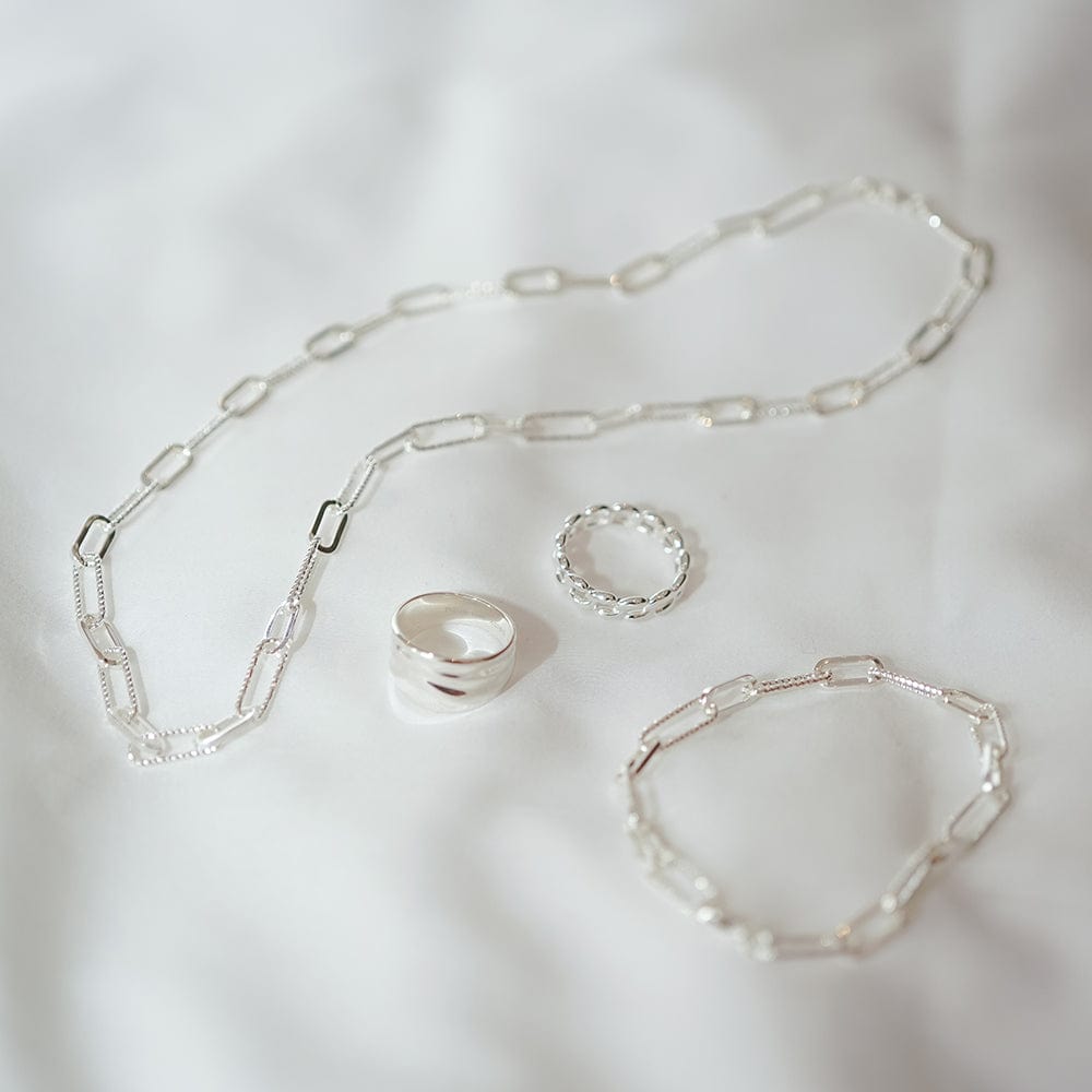 Polly Paperclip Chain Necklace Silver Plate