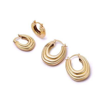 Polly Ridge Hoop Earrings 18ct Gold Plate