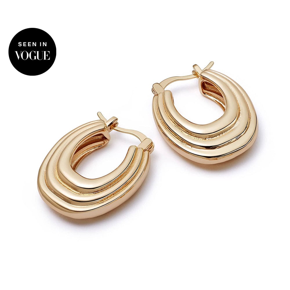 Polly Ridge Hoop Earrings 18ct Gold Plate
