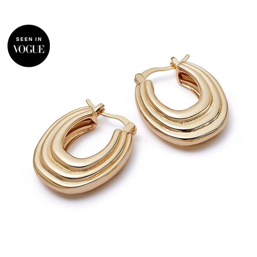 Polly Ridge Hoop Earrings 18ct Gold Plate
