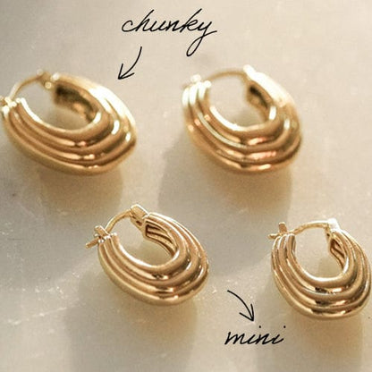 Polly Ridge Hoop Earrings 18ct Gold Plate