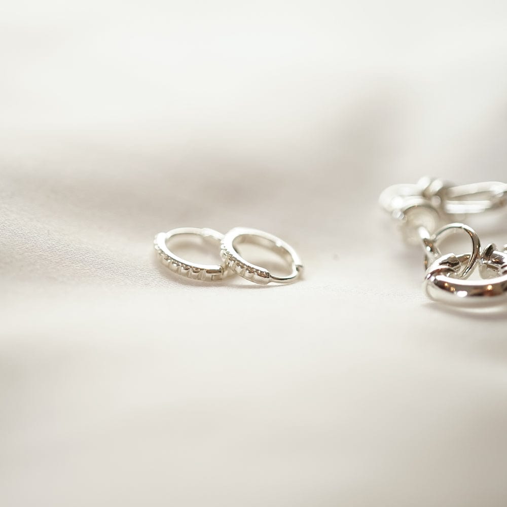 Polly Ridge Huggie Hoop Earrings Sterling Silver