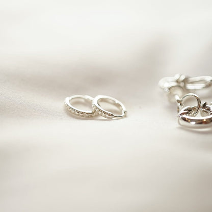 Polly Ridge Huggie Hoop Earrings Sterling Silver