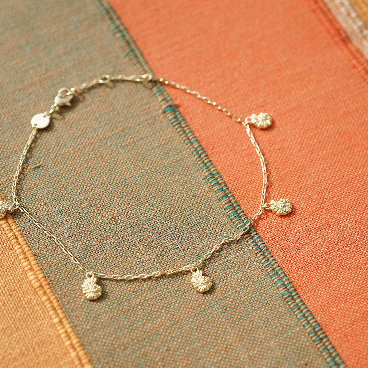Polly Shell Charm Anklet 18ct Gold Plate