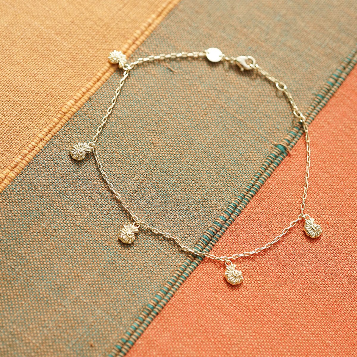 Polly Shell Charm Anklet 18ct Gold Plate