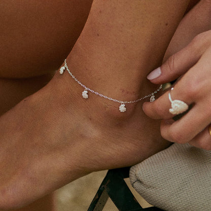 Polly Shell Charm Anklet Silver Plate
