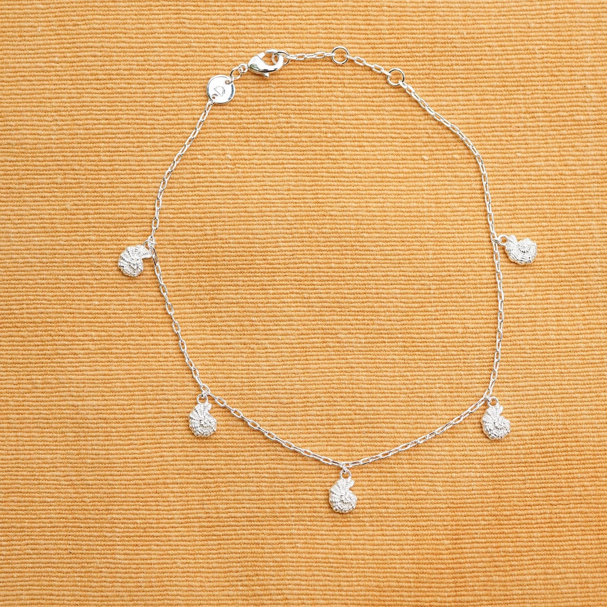 Polly Shell Charm Anklet Silver Plate