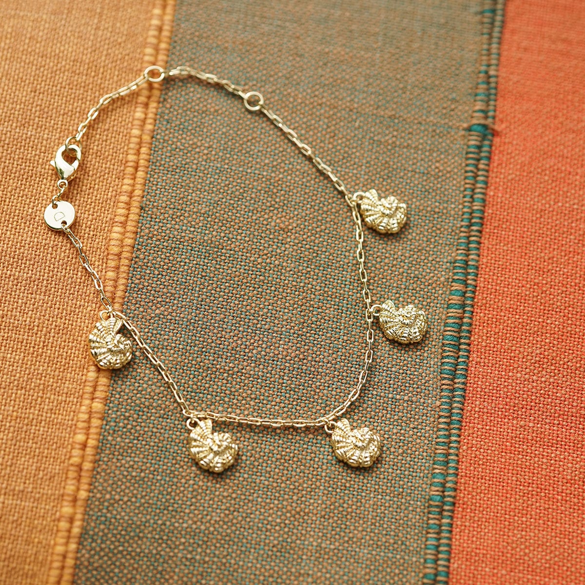 Polly Shell Charm Bracelet 18ct Gold Plate