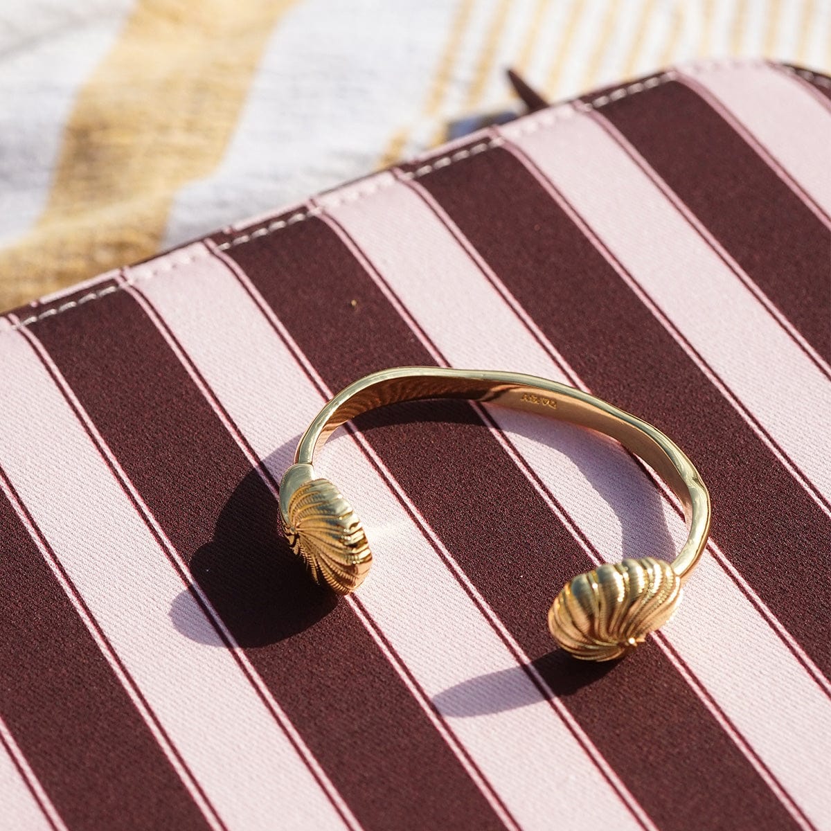 Polly Shell Cuff Bangle 18ct Gold Plate