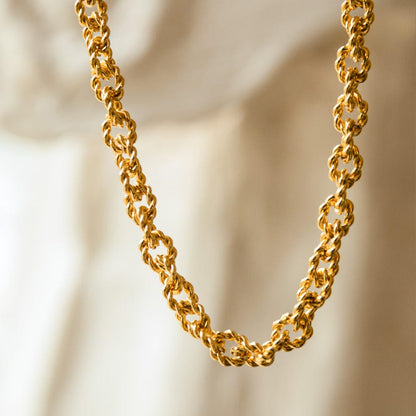Polly Vintage Rope Chain Necklace 18ct Gold Plate