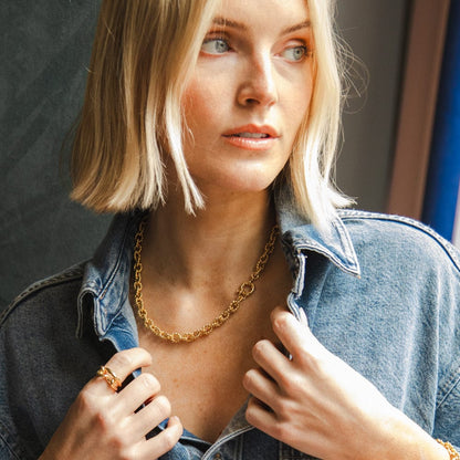 Polly Vintage Rope Chain Necklace 18ct Gold Plate