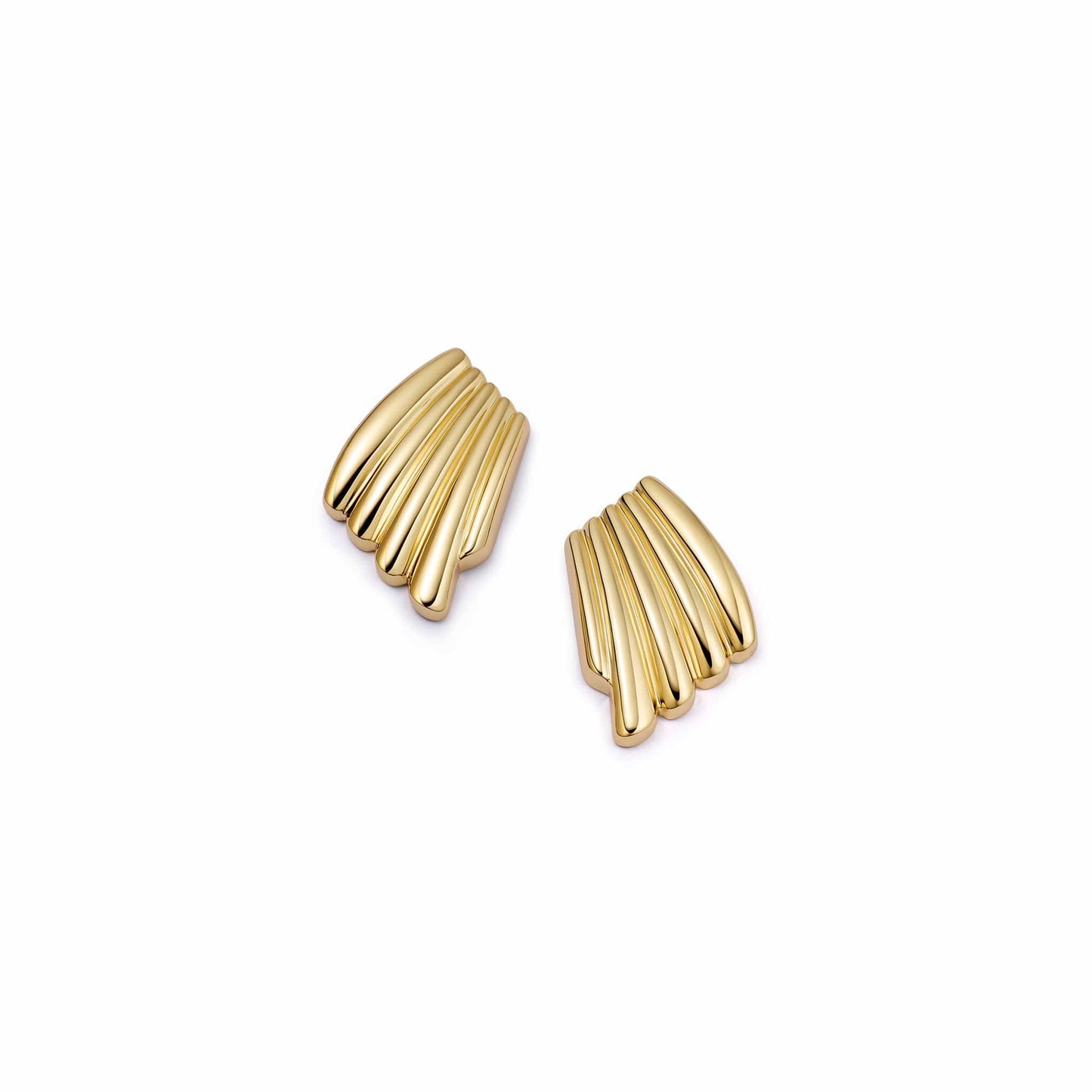 Polly Wave Stud Earrings 18ct Gold Plate
