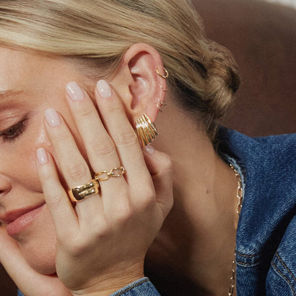 Polly Wave Stud Earrings 18ct Gold Plate