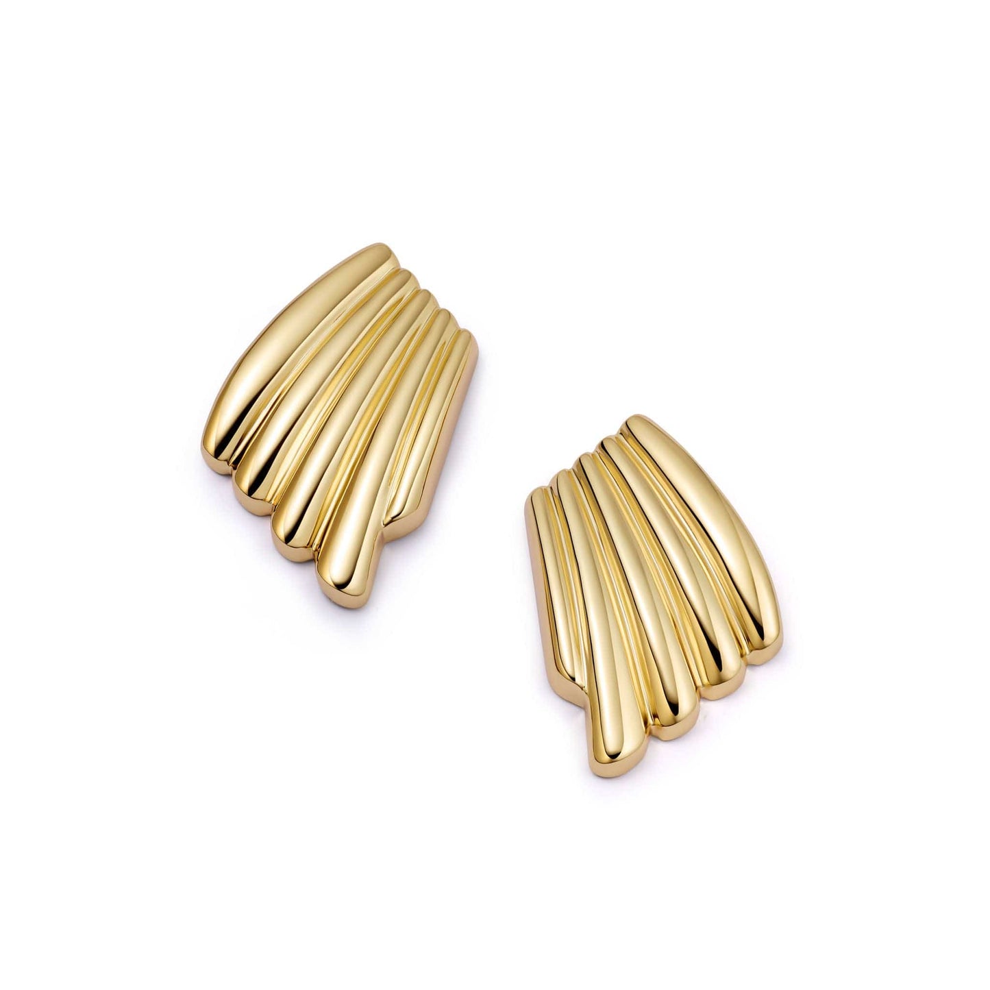 Polly Wave Stud Earrings 18ct Gold Plate