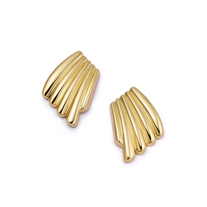 Polly Wave Stud Earrings 18ct Gold Plate