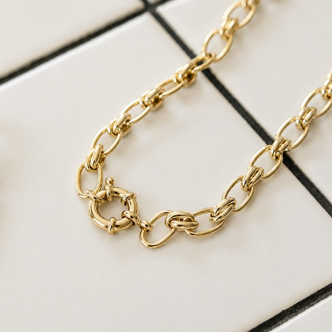 Polly Vintage Link Chain Layering Set 18ct Gold Plate