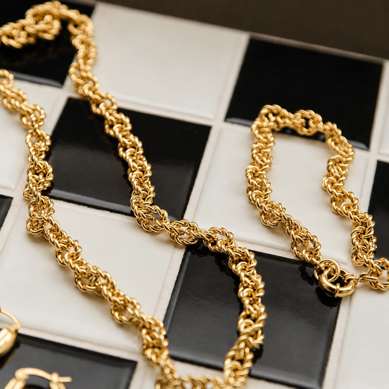 Polly Vintage Rope Chain Bracelet 18ct Gold Plate