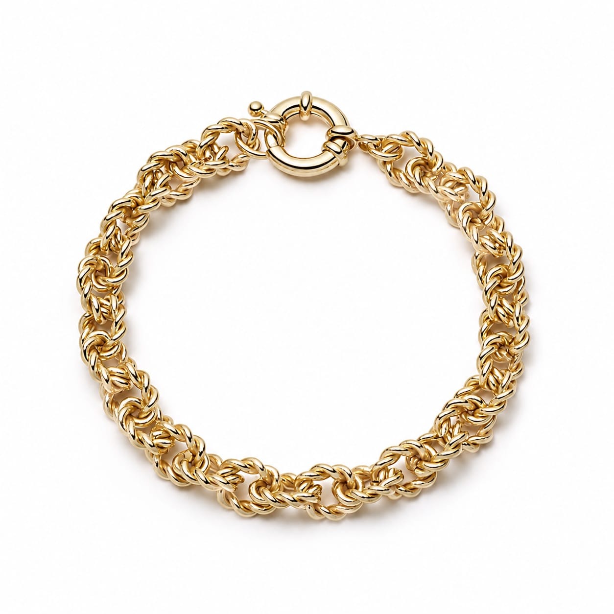 Polly Vintage Rope Chain Bracelet 18ct Gold Plate
