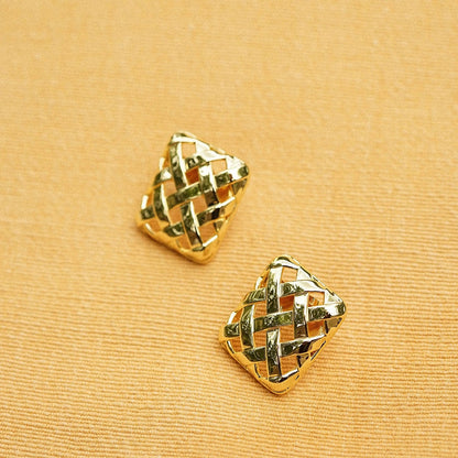 Polly Woven Leather Look 18ct Gold Plate