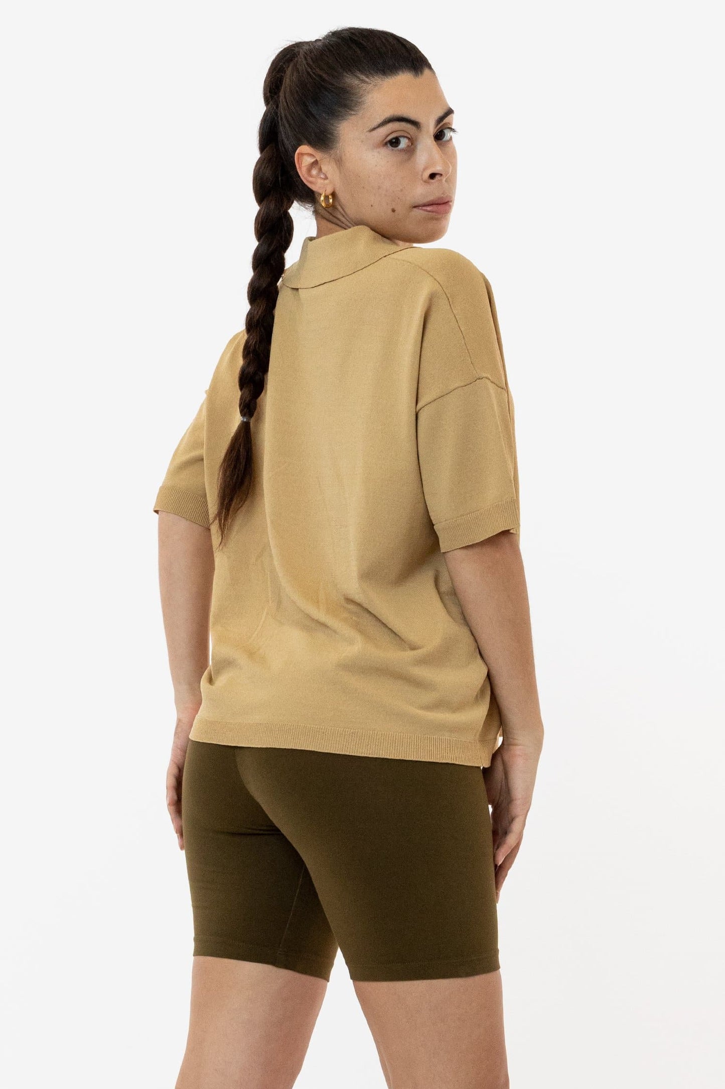 RFK371 - Viscose Nylon Oversized Knit Polo