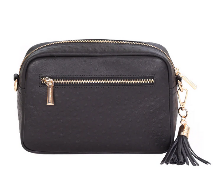 Pom Pom London City Bag Ostrich Black
