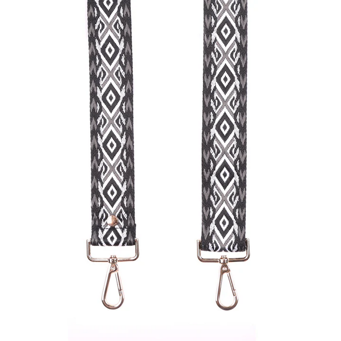 Pom Pom Strap Black & White Mosaic