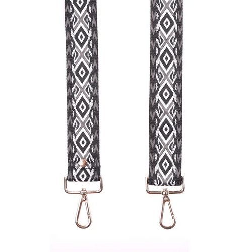 Pom Pom Strap Black & White Mosaic