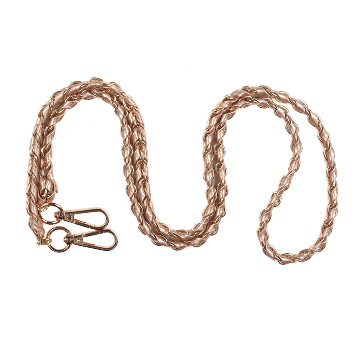 Pom Pom Strap Gold Chain Bronze Weave