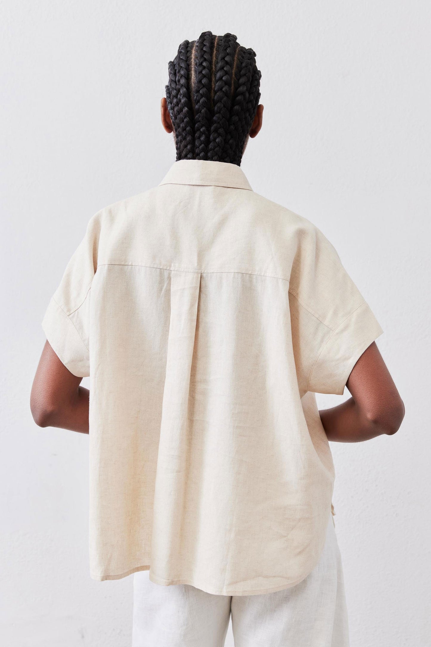 Pullover Short Sleeve Linen Blouse