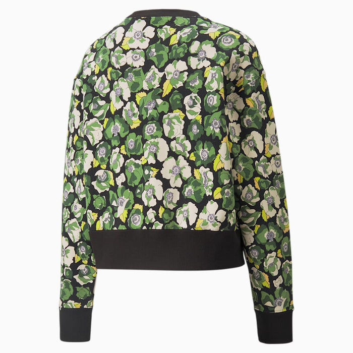 PUMA x LIBERTY Printed Crew Neck Women's Sweater - Puma Black-Flower AOP