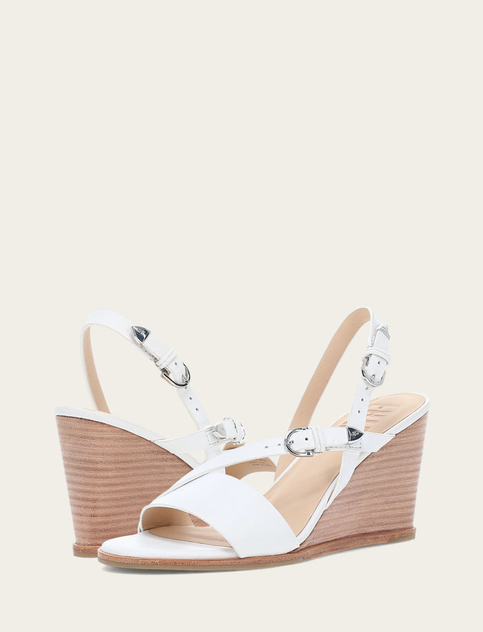 Rachel Buckle Sandal - White - Pair