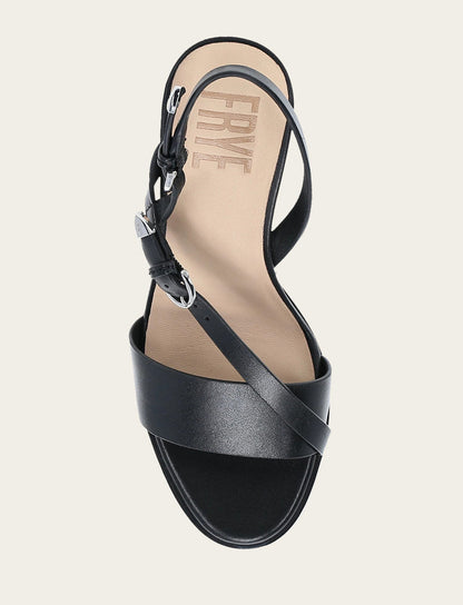 Rachel Buckle Sandal - Black - Top Down