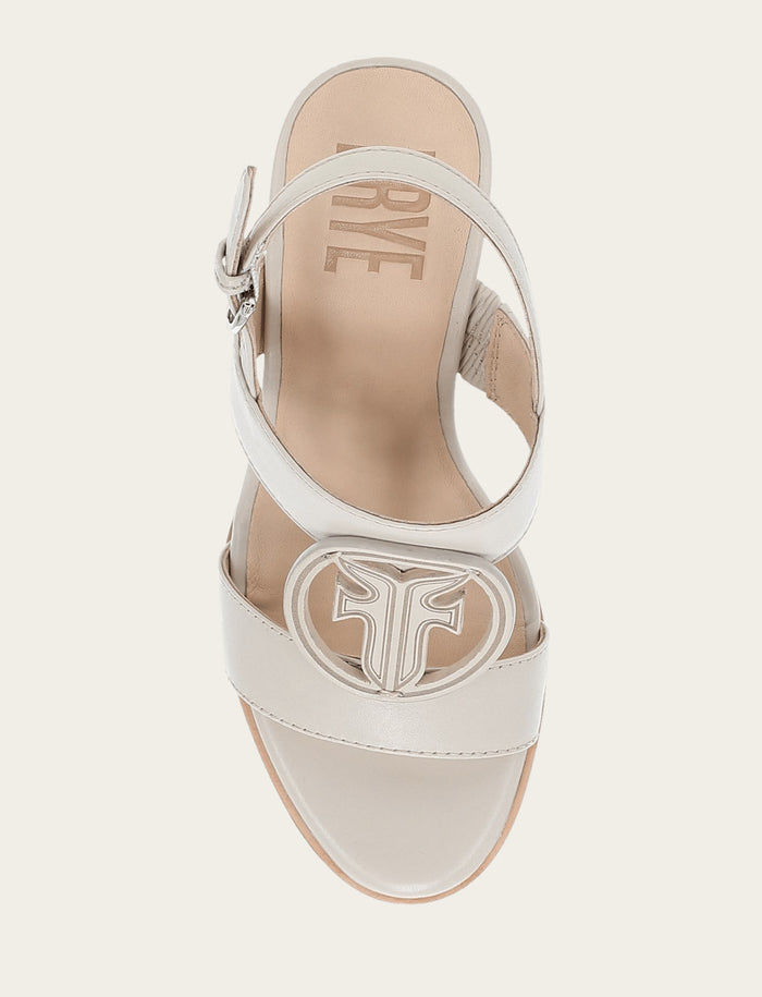 Rachel Logo Sandal - Ivory - Top Down