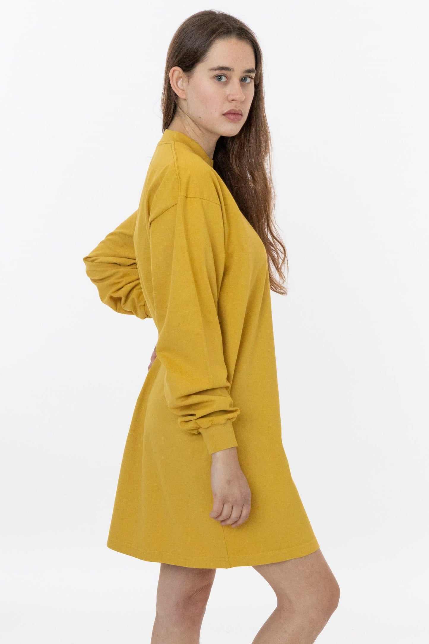 1837GD - Long Sleeve Garment Dye Mockneck Dress